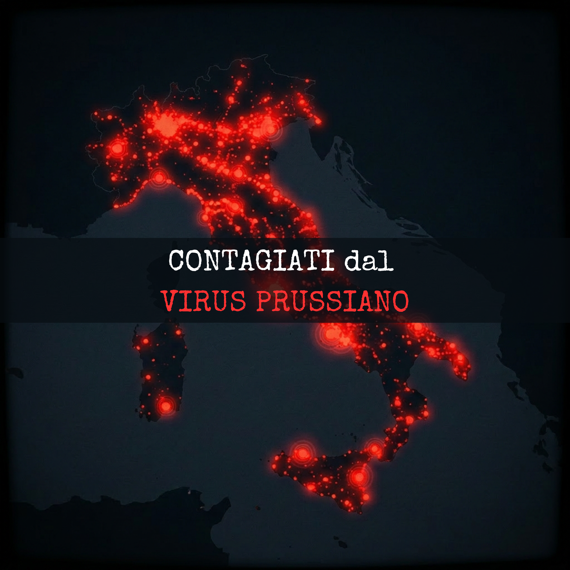 Mappa Italia infetta — 47.000.000 italiani colpiti dal Virus Prussiano